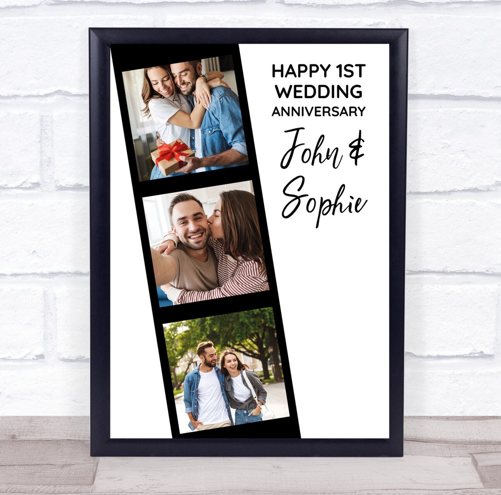 Happy Years Wedding Anniversary Photo Strip Personalised Gift Art Print