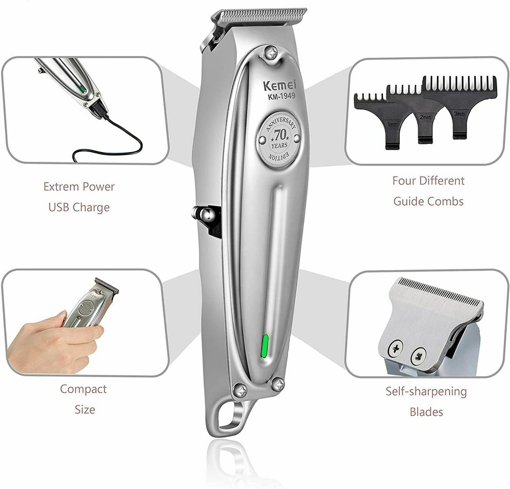 Kemei Professional Cordless All-Metal Hair Clipper Trimmer