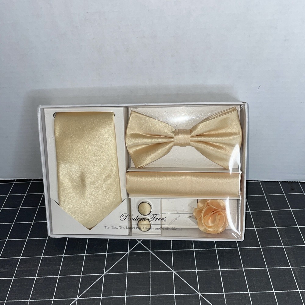 Rodem Tree 5Pcs Yellow Neck Tie and Bow Tie Gift Set