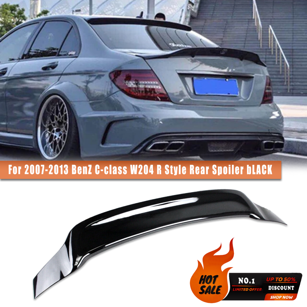 2007-2013 Mercedes-Benz C-Class W204 R-Style Gloss Black Trunk Spoiler