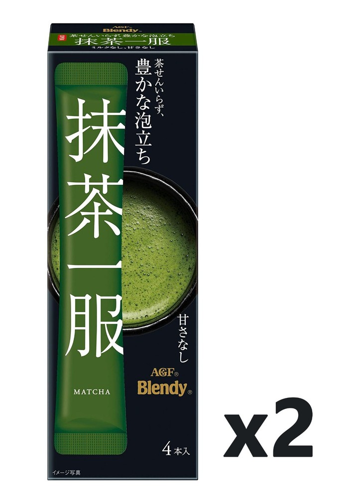 AGF Blendy Premium Matcha Sticks 2Box/8pcs Milk-Free Sugar-Free from Japan