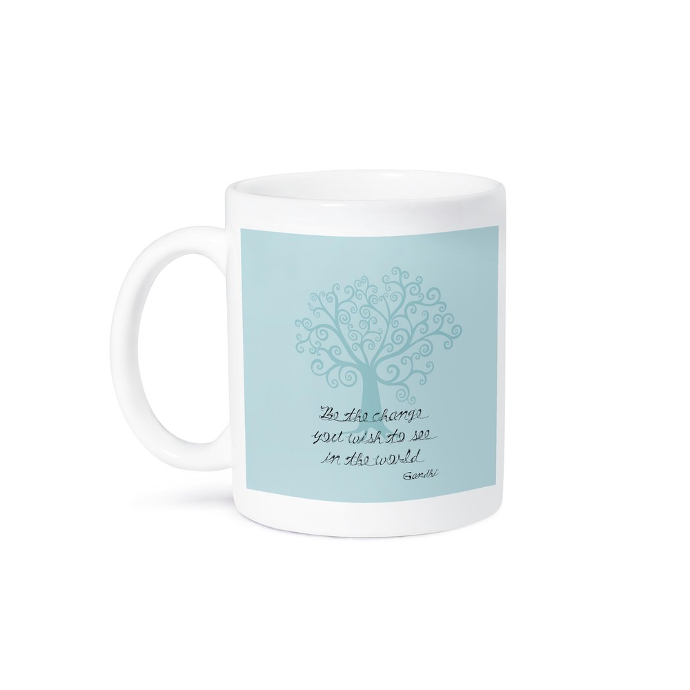 3dRose, Be the Change You Wish to See Tree Gandhi quote, Mug