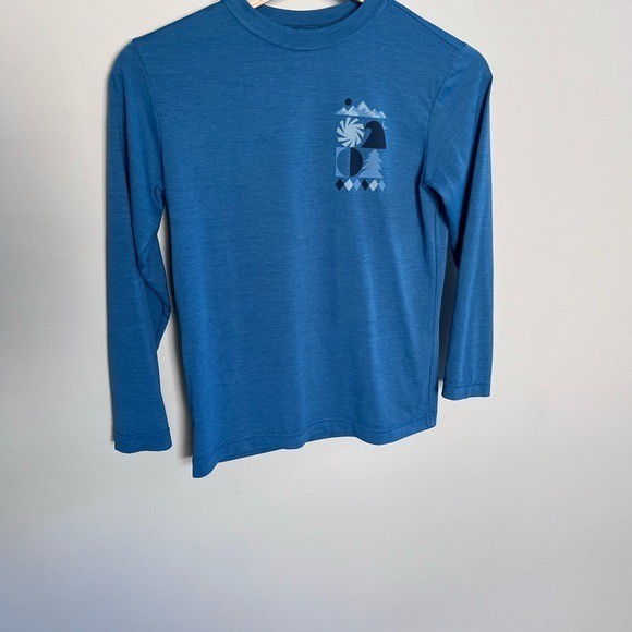 Patagonia Kids Capilene Cool Daily Long Sleeve Shirt Blue Graphic Size M 10