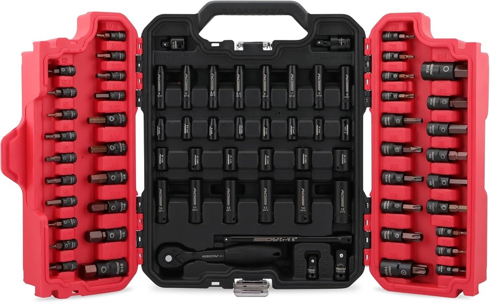 73-Piece Hex Torx Bit Impact Socket-Set, Master Socket Set, SAE...