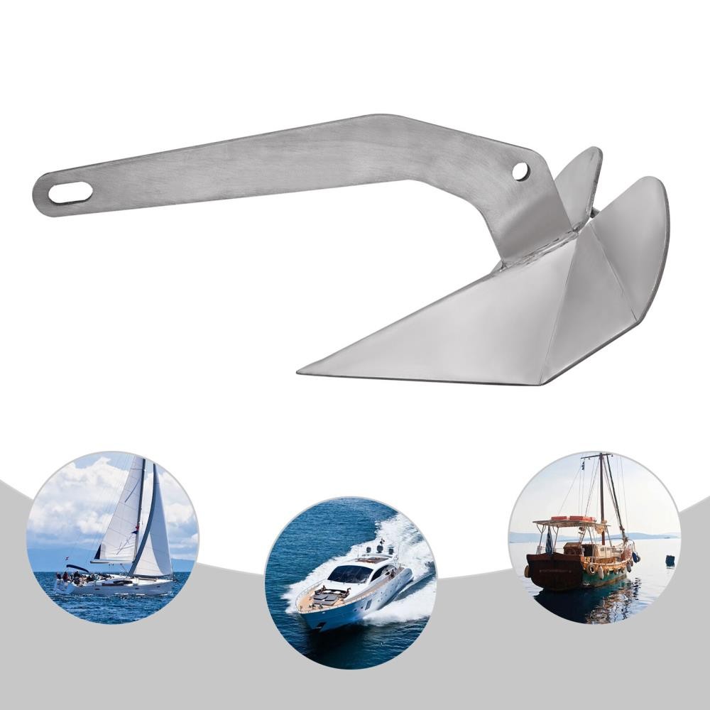 18lb Boat Anchor for 25-40ft Boats Delta Style Stainless Steel Non-Hinged Plow;