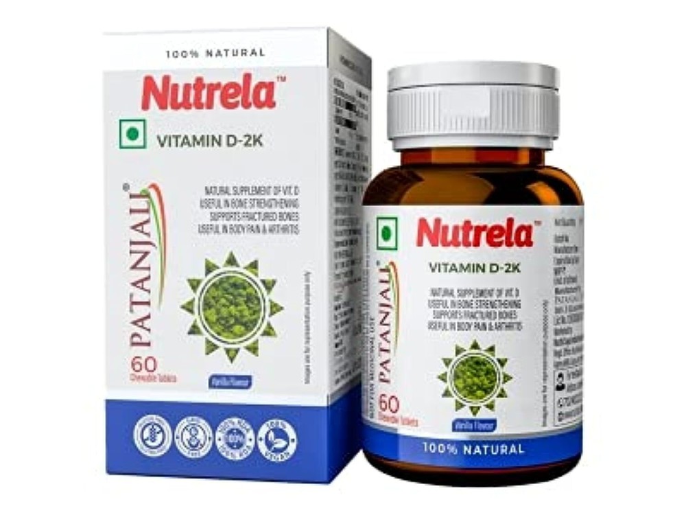 Nutrela Patanjali D2k Vitamin Supplement 60 chewable Tablets | Stronger Immunity