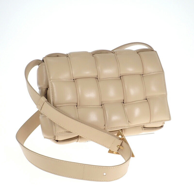Bottega Veneta Padette Cassette Shoulder Bag in Intrecciato Porridge Leather