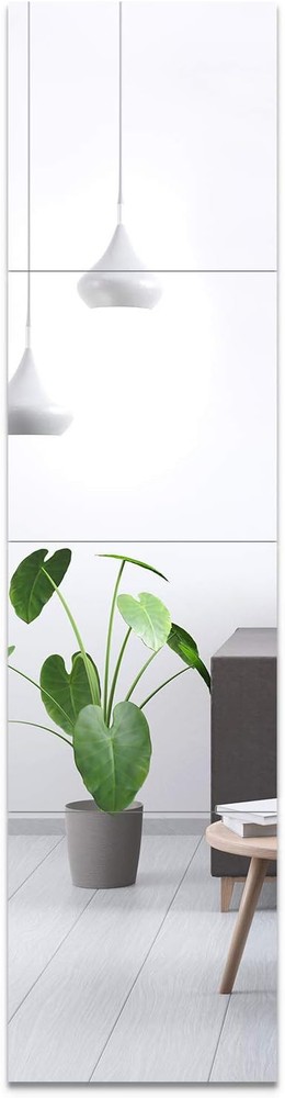 12x12 Inch Frameless Full-Length Mirror Tiles - 4 Pack for Wall or Body Use-image