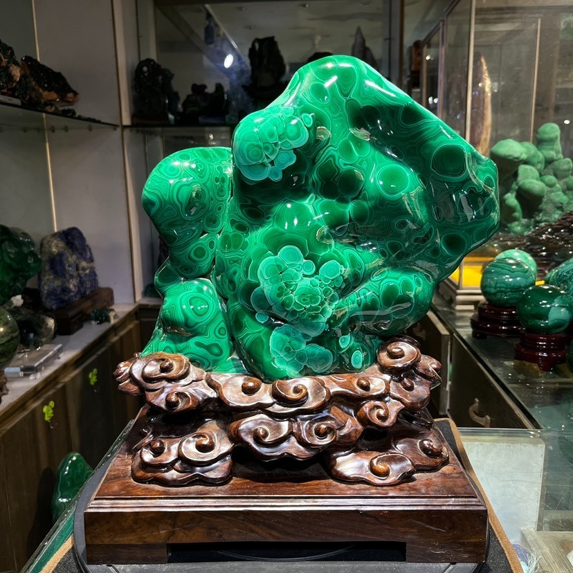35.2LB Top Natural Malachite quartz crystal Mineral specimen Reiki heal Decor