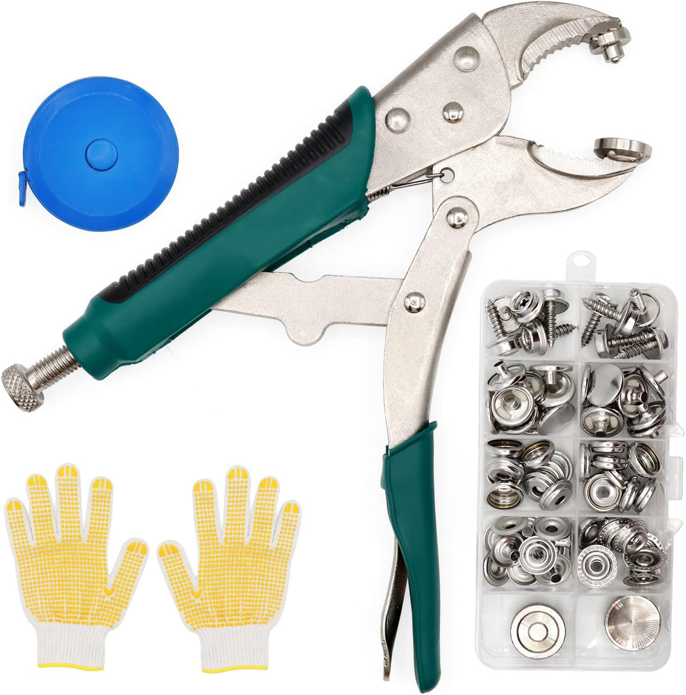 Heavy Duty Snap Fastener Pliers Tool Kit for Fastening Snaps, Replacing Metal Sn