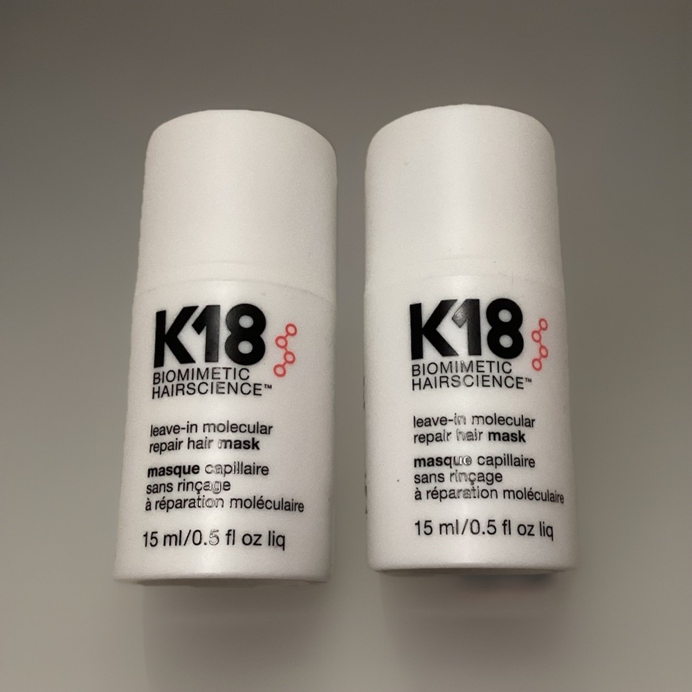 K18 Leave-In Molecular Repair Hair Mask 15 ml. Hair Mask 2 Pack $58 Value