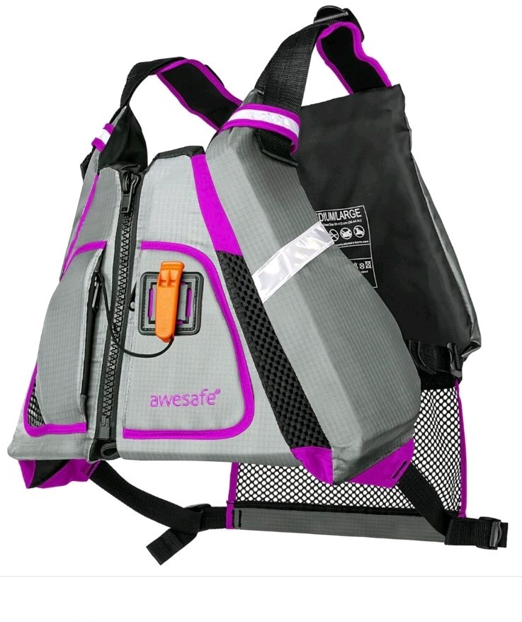 Adults Medium/large Life Vest- Purple And Gray NWT