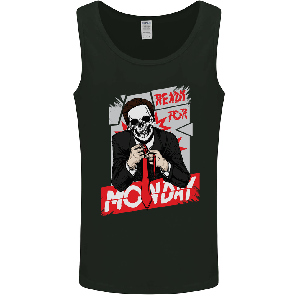 Ready for Monday Funny Work Skull Mens Vest Tank Top