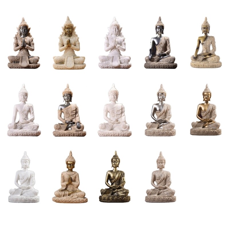 Meditating Buddhist Sculpture Figurine for Stylish Home Decor