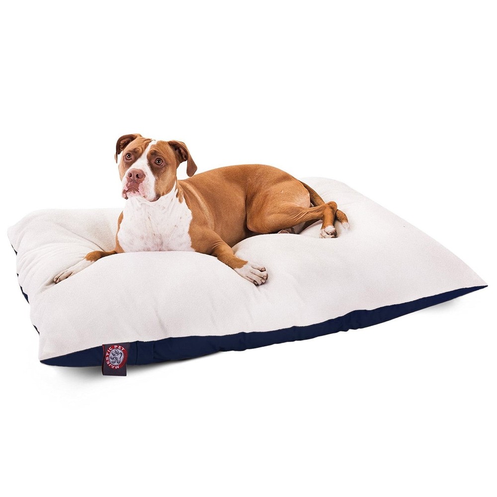 Solid Color Rectangular Pillow Dog Bed Machine Washable
