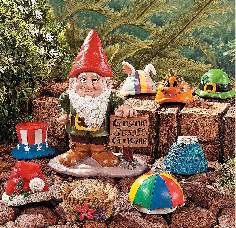 Seasonal Garden Gnome Greeter Set for Outdoor Home Decor, 10-Piece Collection-image