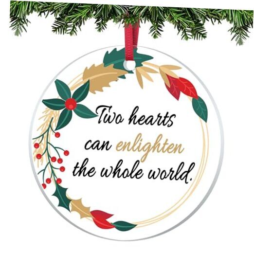 Personalized Wedding Ornament for Couples - Christmas, Anniversary & Engagement Gift