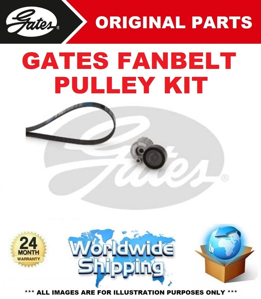 GATES FAN BELT PULLEY KIT for NISSAN KUBISTAR Box 1.5 dCi 2003->on