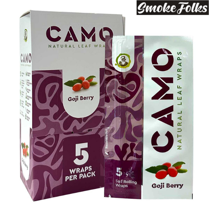 Camo Self-Rolling Natural Leaf Wraps 125mm Goji Berry Flavor Full Box