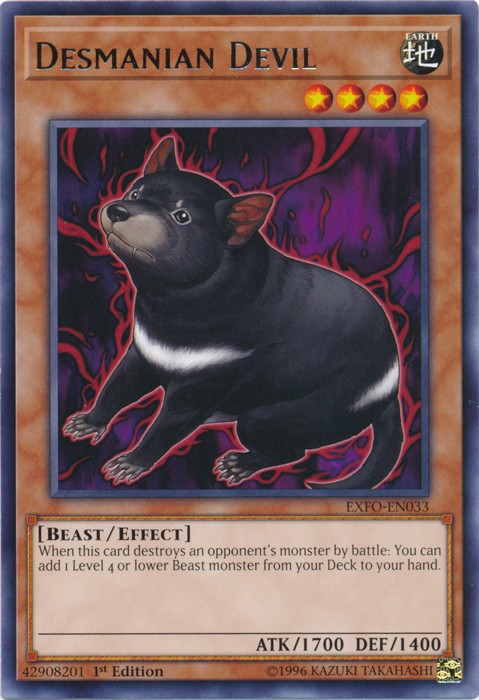 Desmanian Devil EXFO-EN033 1st Edition Rare Near Mint Yugioh Card