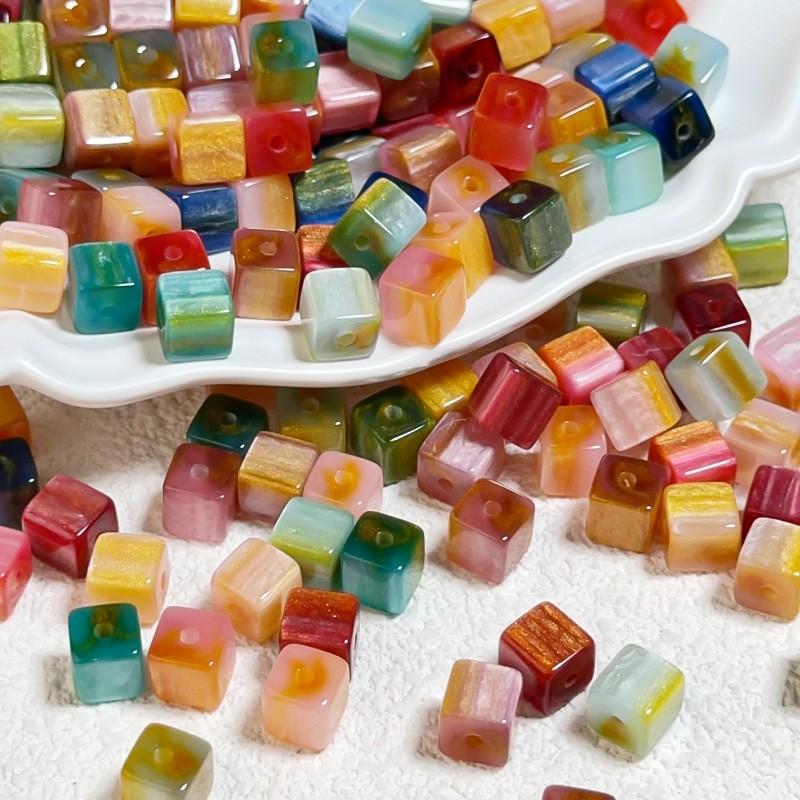 8mm resin square DIY bracelet beads for wholesale clothing crafts