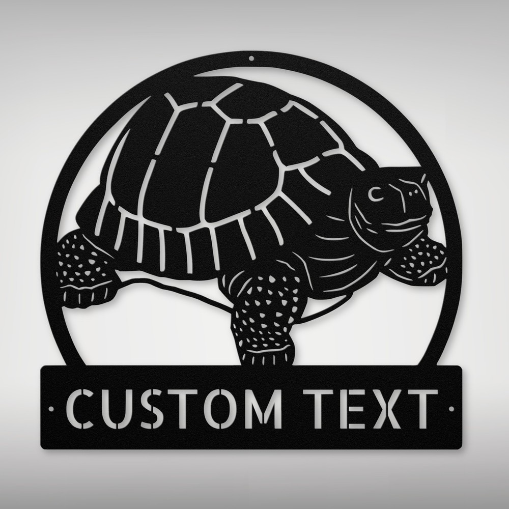 Custom Metal Tortoise Wall Art Sign Personalized Turtle Wall Art Home Decor