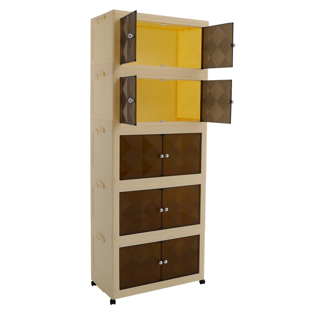 5-Tier Foldable Storage Bins Organizer for Bedroom Living Room Closet