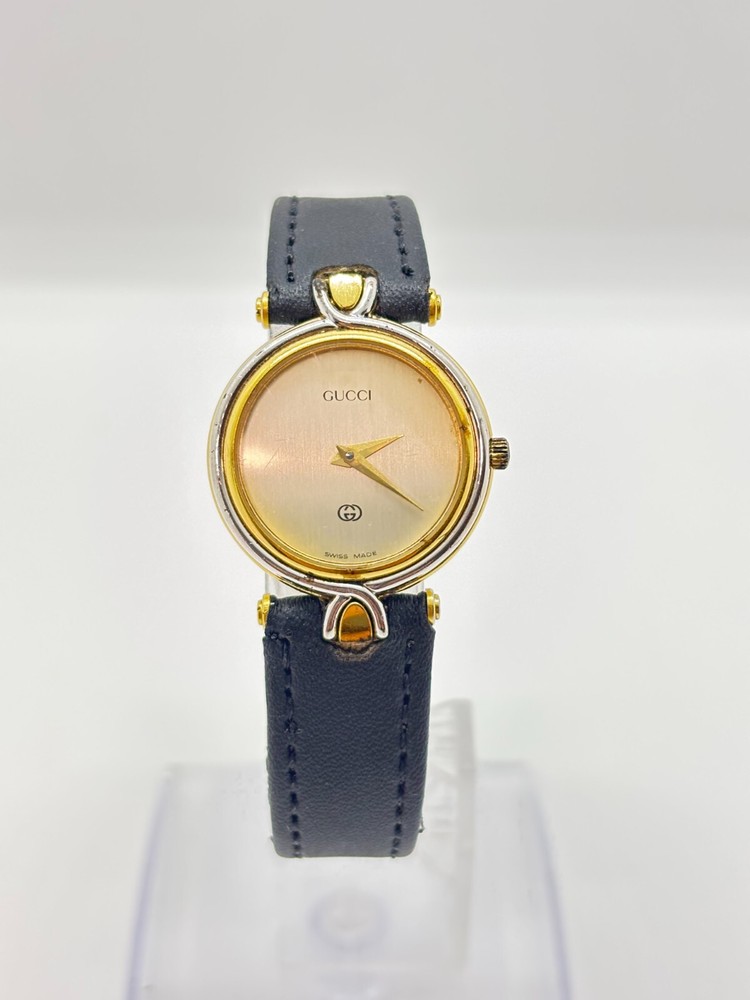Exc+5 GUCCI 4500L Gold Dial Round Womens Quartz Watch Preowned Tested
