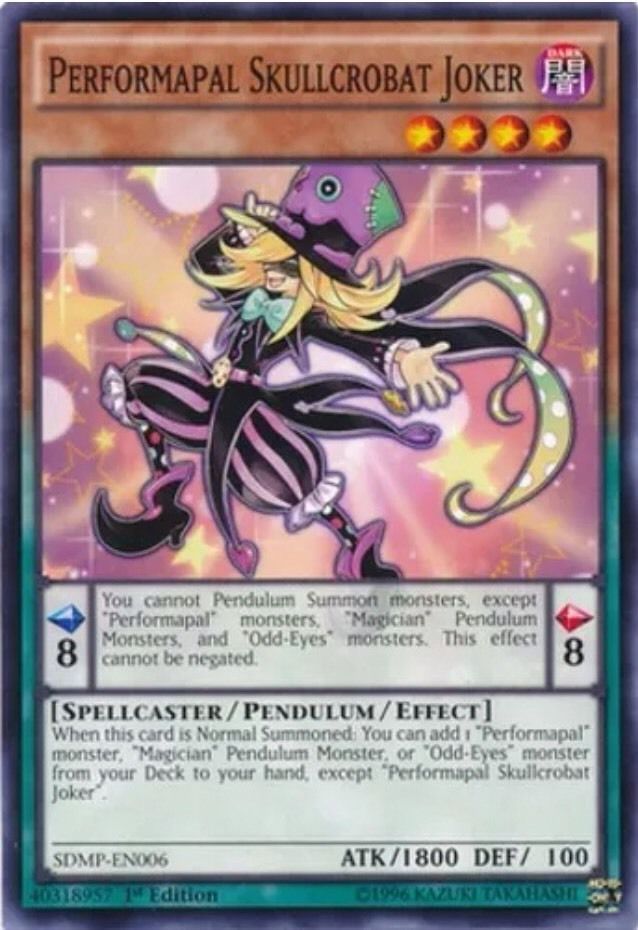 Performapal Skullcrobat Joker SDMP-EN006 1st Ed Structure Deck Master of Pendulum