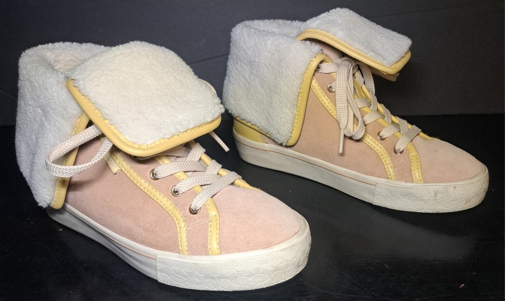 Coach Citysole Foldover High Top Sneakers Women's Size 6B Pink CE903