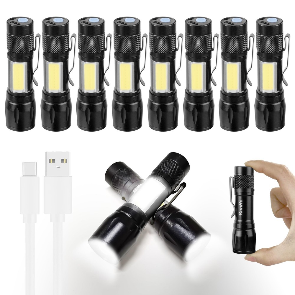 USB Rechargeable Mini Small LED Flashlights Bulk, Camping Lantern Flashlight,...