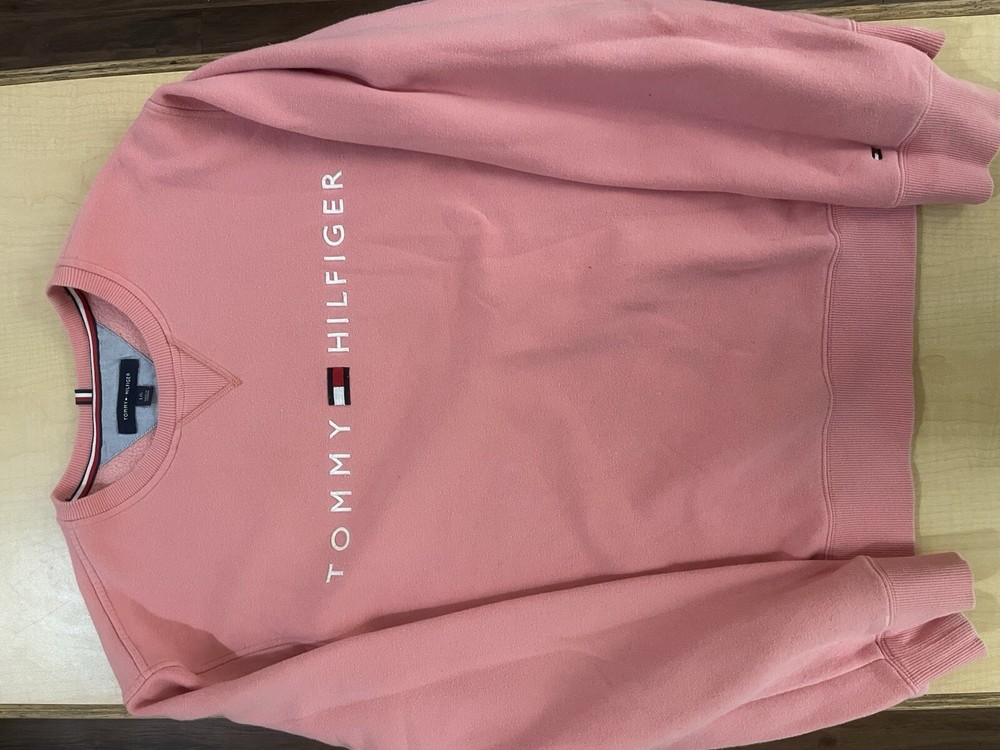 Tommy Hilfiger Mens Embroidered Logo Fleece Crewneck Sweatshirt Soft Pullover