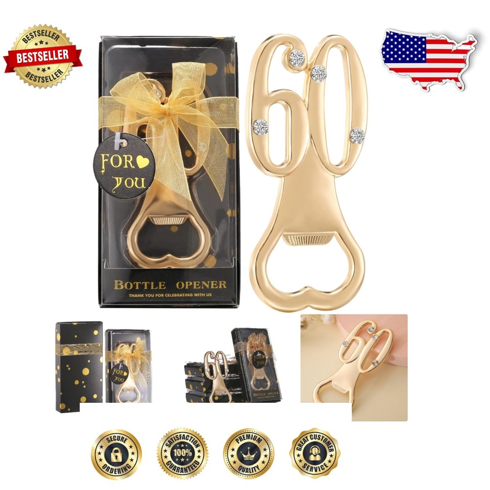 Elegant 36 Pack Gold Bottle Openers for 60th Birthday & Anniversary Gifts