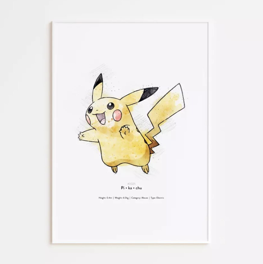 Pokemon Character Art Prints for Kids Bedroom Wall Decor Gift 14