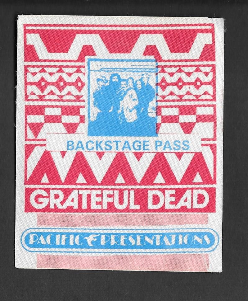 Grateful Dead with PIGPEN Concert Backstage Pass Pacific Presentation 1972