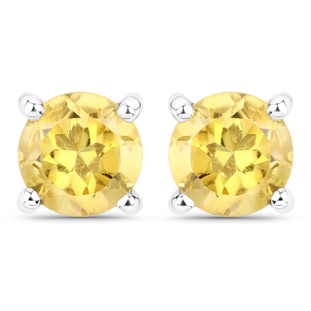 2.00 Carat Genuine Citrine Sterling Silver Elegant Earrings