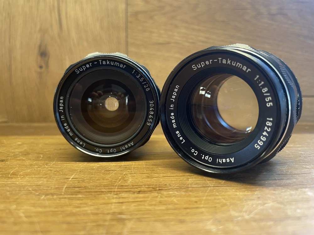 *2 Lens Set : Near Mint ++* Pentax Super Takumar 55mm F/1.8 & 28mm F/3.5 M42 /JP