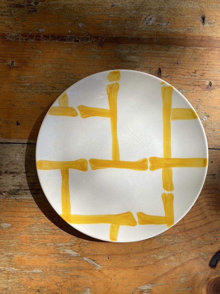 Vintage Stangl Salad Plate Yellow Bamboo Hand Painted Since 1805