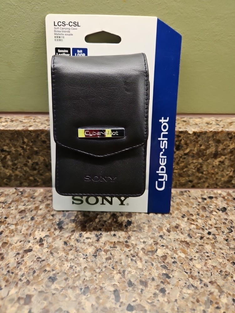 SONY Cyber-shot Soft Carrying Case Genuine Leather Belt Loop LCS-CSL Black Snap