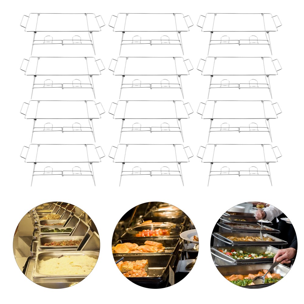 12pcs Full-Size Foldable Chafing Wire Racks for Buffet Catering Serving