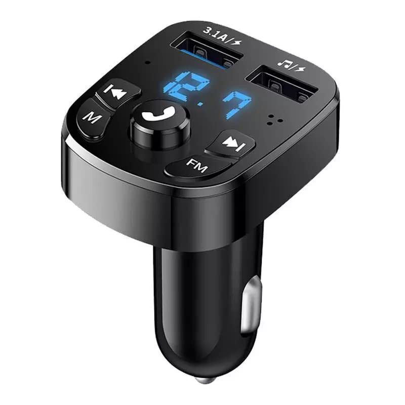 Wireless FM Bluetooth Car Transmitter with AUX Audio Adapter Kit