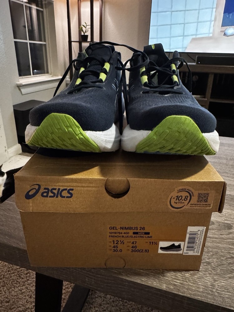 Size 12.5 - ASICS Gel Nimbus 26 French Blue Electric Lime