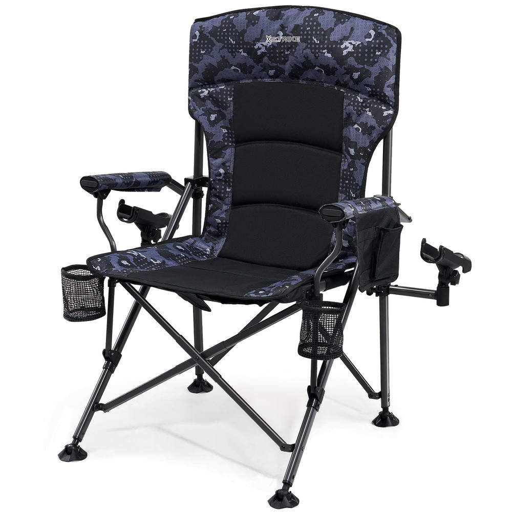Oversized Heavy Duty Camping Chair Supports 350 LBS with Rotating Feet