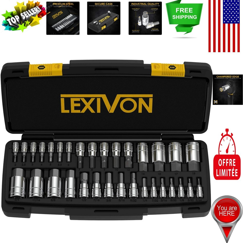 32-Piece Hex Bit Socket Set | S2 Alloy Steel for Ultimate Durability