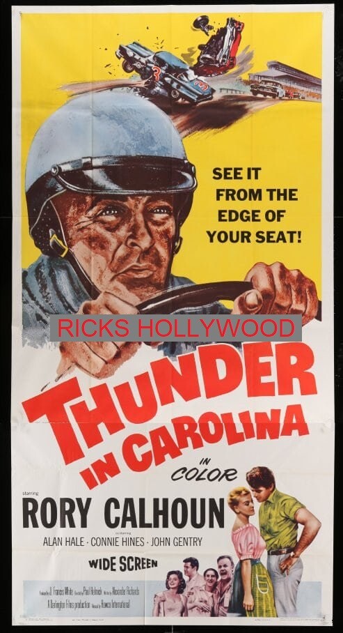 1960 Thunder in Carolina NASCAR Movie Poster 41x81 Curtis Turner Joe Eubanks Buck Baker
