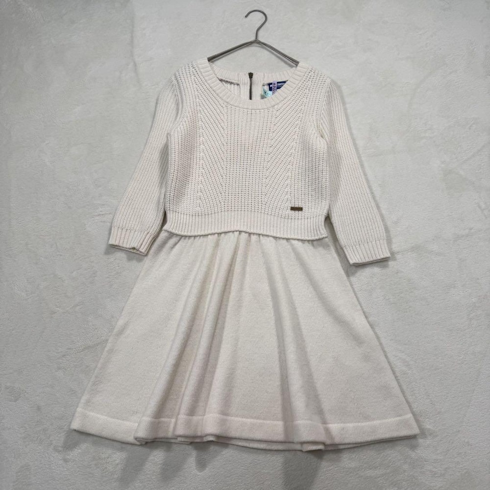 Burberry Blue Label Knit One Piece Dress White Size 38 Knee Length Used