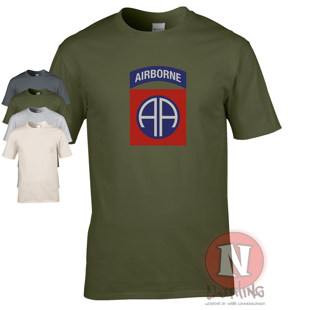WW2 82nd Airborne logo T-shirt All American Division US army D-day Neptune