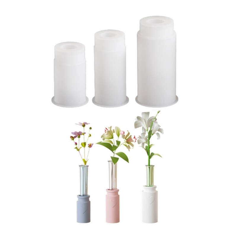 Heart Shape Flowerpot Mold Epoxy Resin Mold Candlestick Moulds for Vase