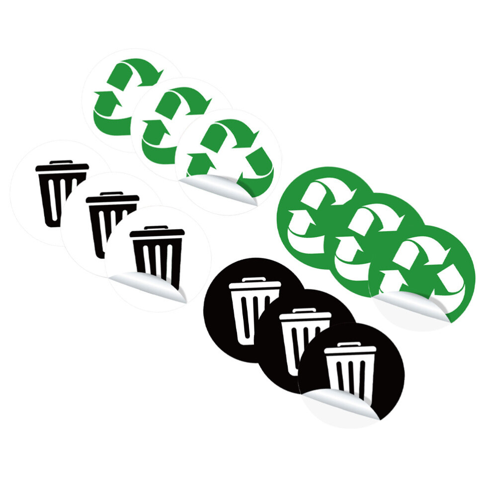 12 Pcs Garbage Sorting Stickers Automatic Trash Can Cans Bin