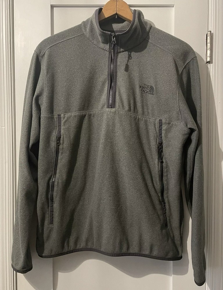 The North Face Gray Fleece 1/4 Zip Pullover Jacket for Men Size L  